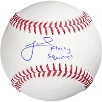 Balle de baseball autographiée par Jeff McNeil Athletics avec inscription « Écureuil volant »