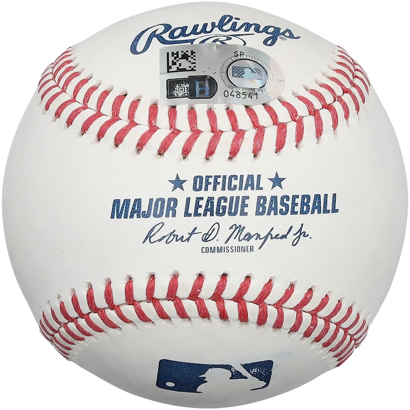 Balle de baseball autographiée par Leo De Vries Athletics avec inscription « Green Collar Baseball »