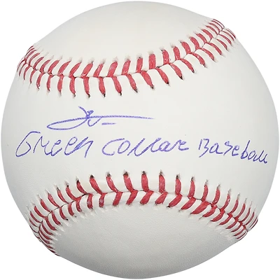 Leo De Vries Athletics Autographed Baseball with "Green Collar Baseball" Inscription
