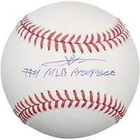 Leo De Vries Athletics Autographed Baseball with "#4 MLB Prospect" Inscription