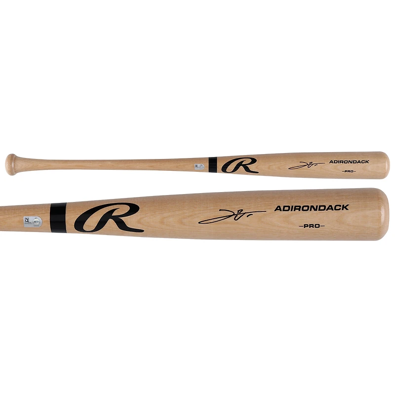 Leo De Vries Athletics Autographed Blonde Rawlings Pro Bat