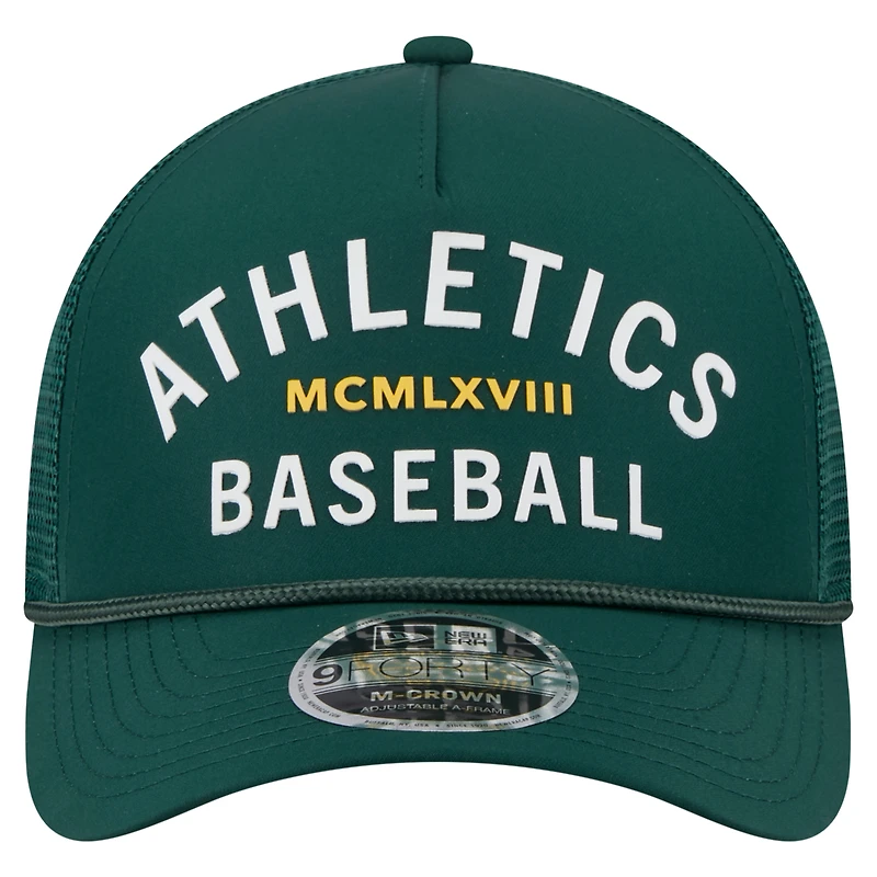 Men's New Era  Green Athletics Minimalist 9FORTY A-Frame Adjustable Hat