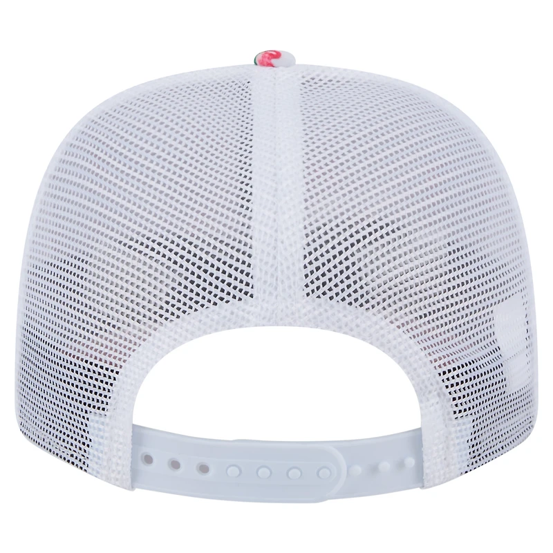 Casquette extensible à bouton-pression New Era Athletics blanche Flamingo 9SEVENTY pour homme