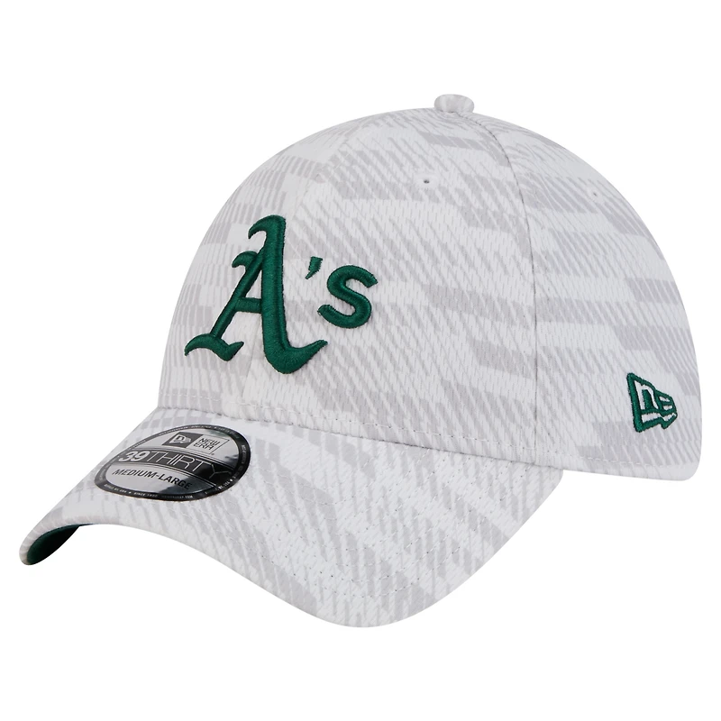 Casquette New Era Athletics blanche graduée 39THIRTY Flex pour homme