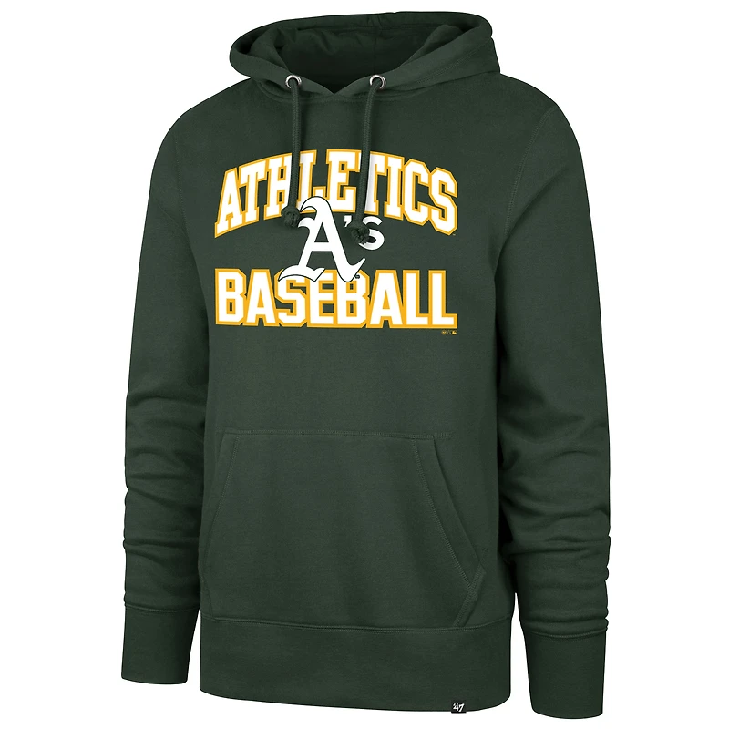 Men's '47  Green Athletics Velocity Headline Pullover Hoodie