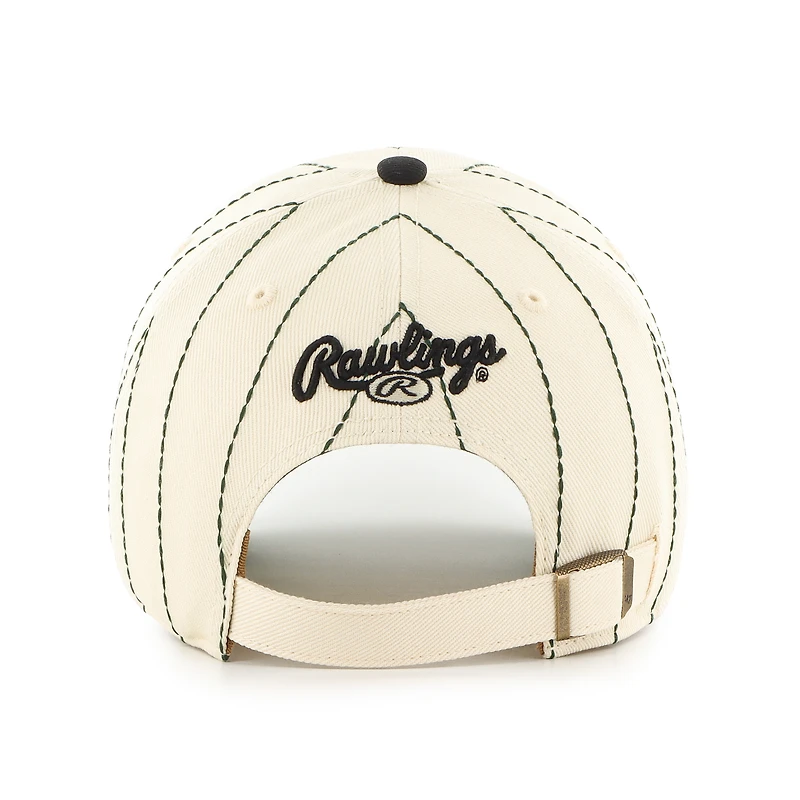 Men's '47 x Rawlings Natural/Black Athletics Pinstripe Clean Up Adjustable Hat