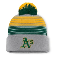 Bonnet en tricot à revers et pompon gris Athletics Fanatics pour homme