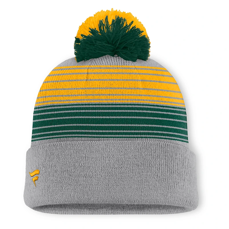 Bonnet en tricot à revers et pompon gris Athletics Fanatics pour homme