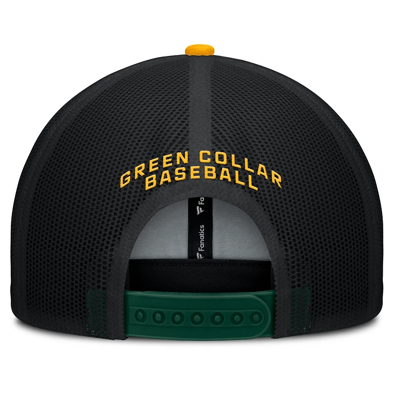 Casquette ajustable verte/dorée Athletics Fanatics pour homme