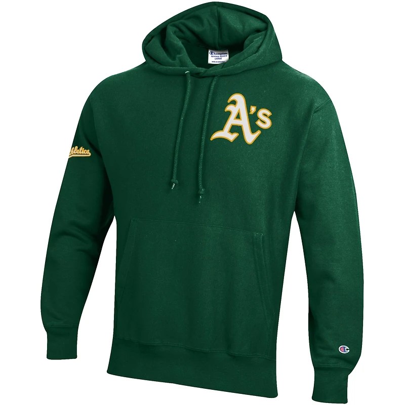 Men's Champion Green Athletics Reverse Weave Chenille Hoodie