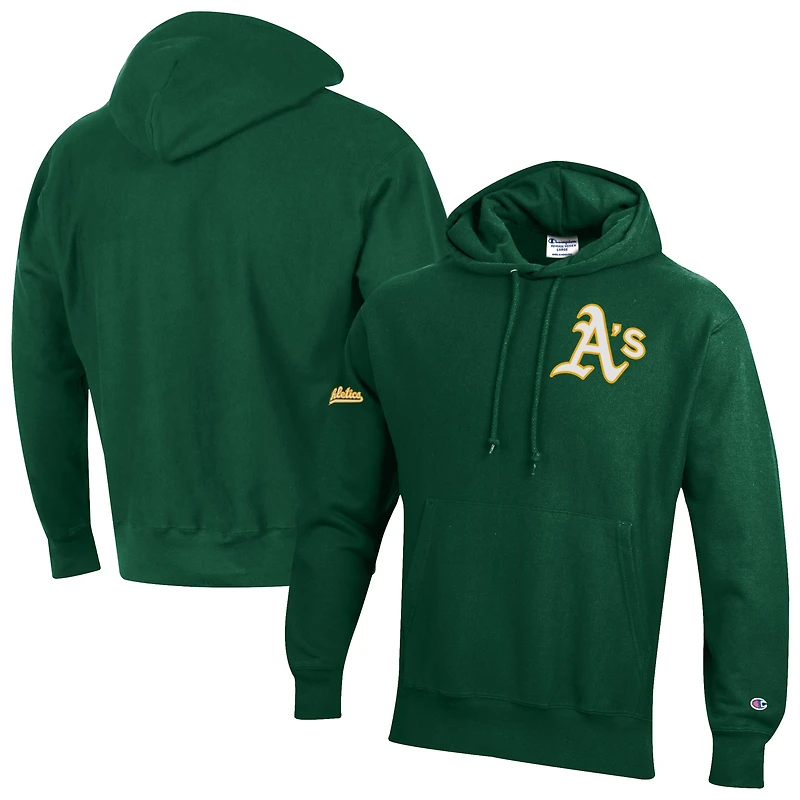 Men's Champion Green Athletics Reverse Weave Chenille Hoodie