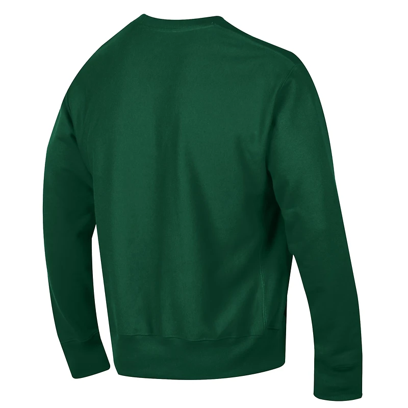 Men's Champion  Green Athletics Reverse Weave Chenille Sweatshirt