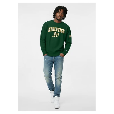 Men's Champion Green Athletics Reverse Weave Chenille Sweatshirt
