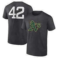 Men's Charcoal Athletics Jackie Robinson Day Name & Number T-Shirt