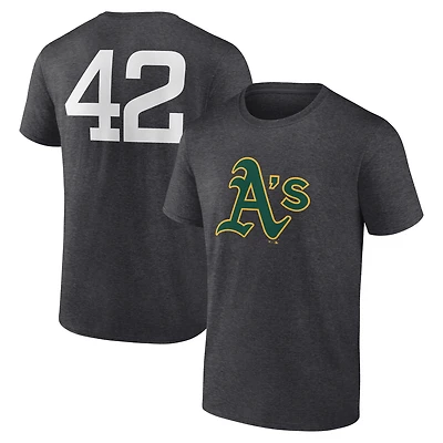 Men's Charcoal Athletics Jackie Robinson Day Name & Number T-Shirt