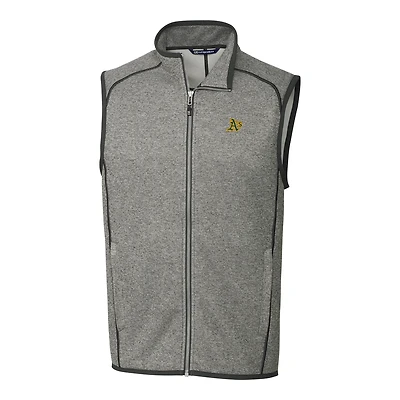Men's Cutter & Buck Gray Athletics Big Tall Mainsail Full-Zip Vest