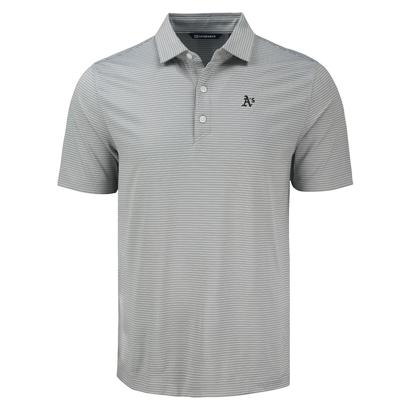 Polo gris à rayures fines pour homme de Cutter & Buck Athletics Forge Eco