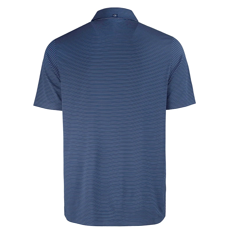 Polo bleu marine à rayures fines pour homme de Cutter & Buck Athletics Forge Eco