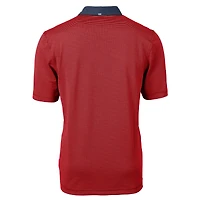 Polo recyclé à rayures et logo Americana pour homme, Cutter & Buck, rouge, piqué écologique,