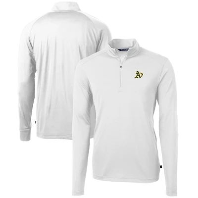 Pull zippé quart de tour en Pique recyclé blanc pour homme Cutter & Buck Athletics Virtue Eco