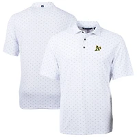 Polo blanc Pique recyclé pour homme, modèle Athletics Virtue Eco Tile de Cutter & Buck