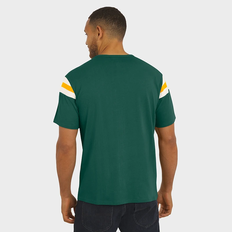 Men's Darius Rucker Collection by Fanatics Green Athletics Distressed Sleeve Stripe T-Shirt