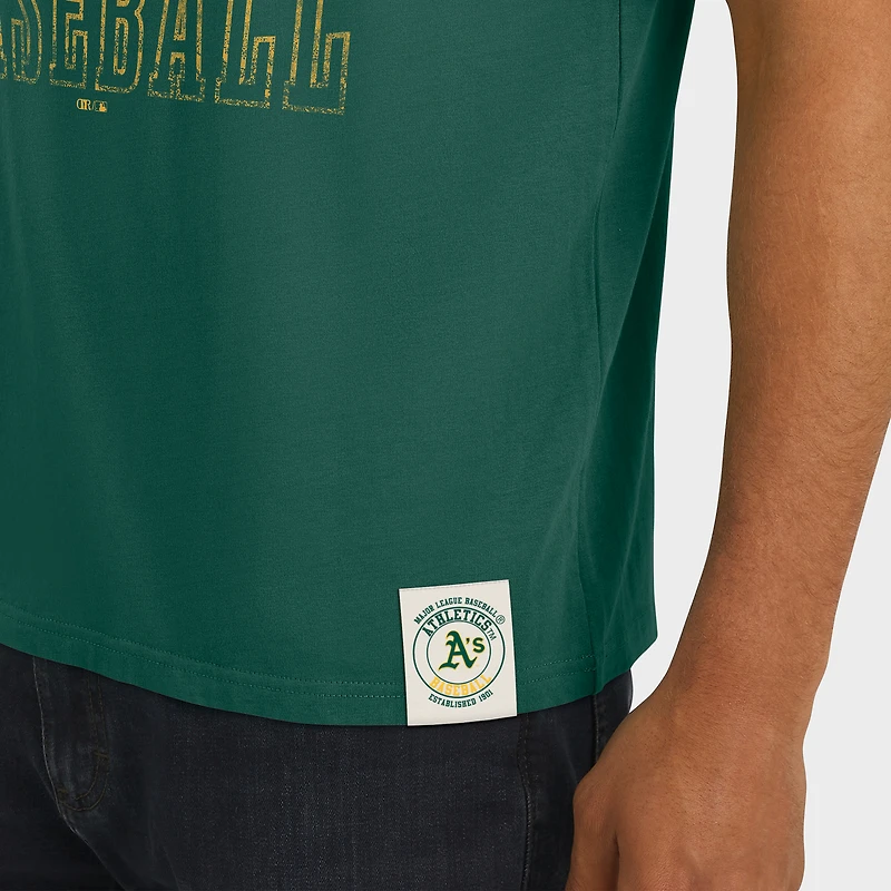 Men's Darius Rucker Collection by Fanatics Green Athletics Distressed Sleeve Stripe T-Shirt