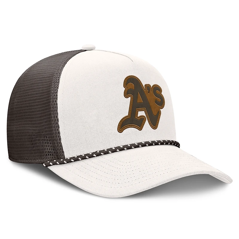 Men's Fanatics Cream/Brown Athletics Level Up Bronco Adjustable Trucker Hat