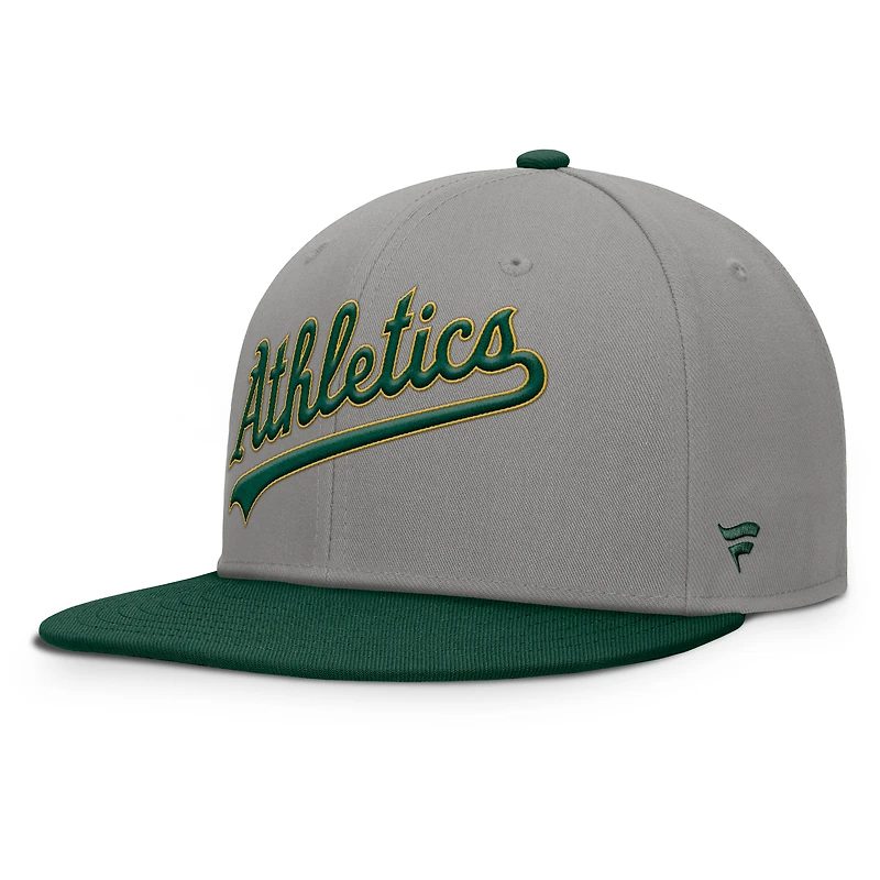 Casquette ajustée Fanatics Athletics Clubhouse Dugout pour homme gris/vert