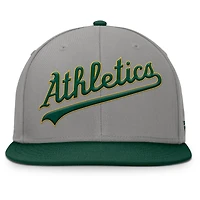 Men's Fanatics Gray/Green Athletics Clubhouse Dugout Fitted Hat