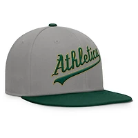 Men's Fanatics Gray/Green Athletics Clubhouse Dugout Fitted Hat