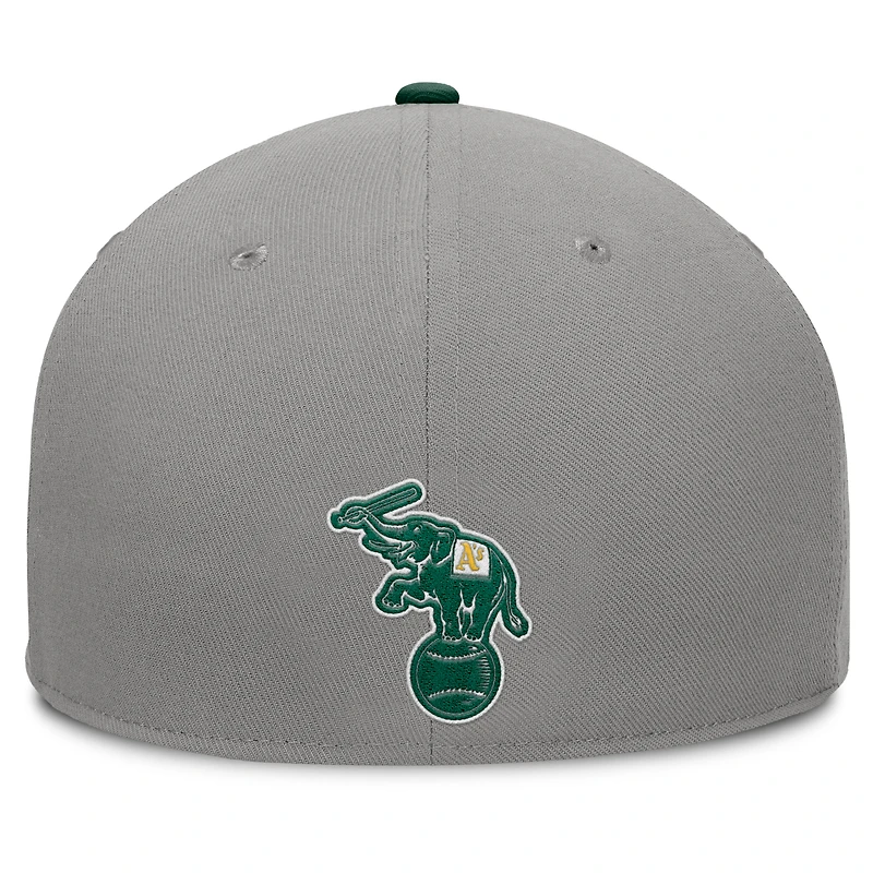 Casquette ajustée Fanatics Athletics Clubhouse Dugout pour homme gris/vert