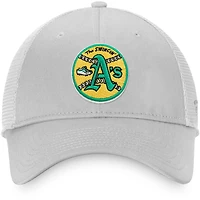 Men's Fanatics Gray Athletics Cooperstown Collection Core Trucker Snapback Hat