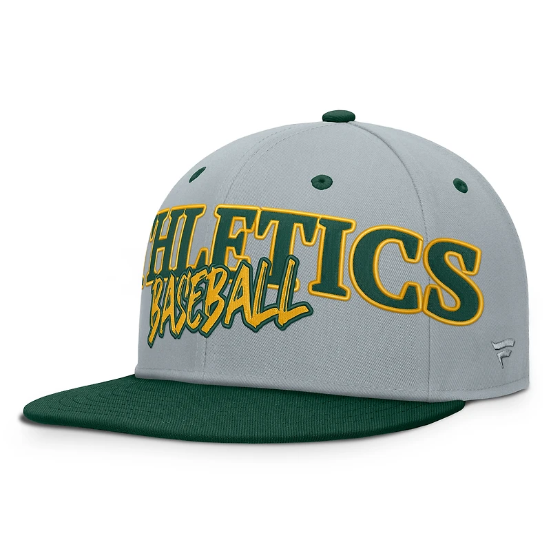 Men's Fanatics Gray Athletics Jersey Twill Fitted Hat