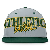 Men's Fanatics Gray Athletics Jersey Twill Fitted Hat