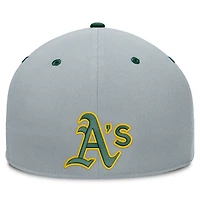 Men's Fanatics Gray Athletics Jersey Twill Fitted Hat