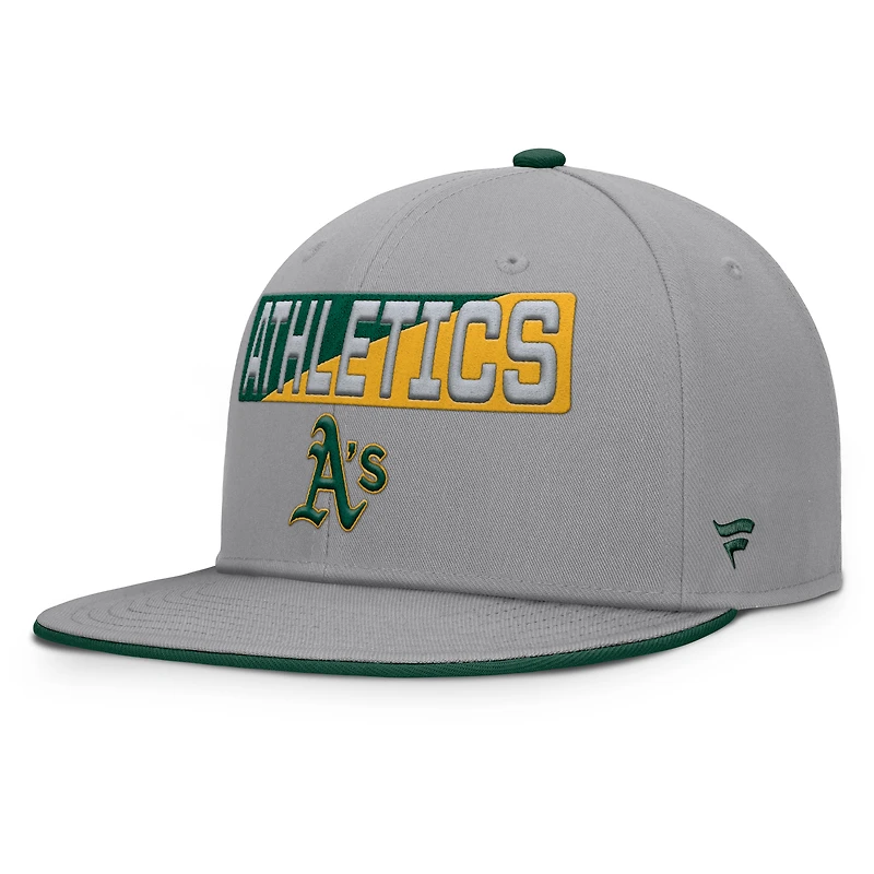 Men's Fanatics Gray Athletics Punchout Snapback Hat
