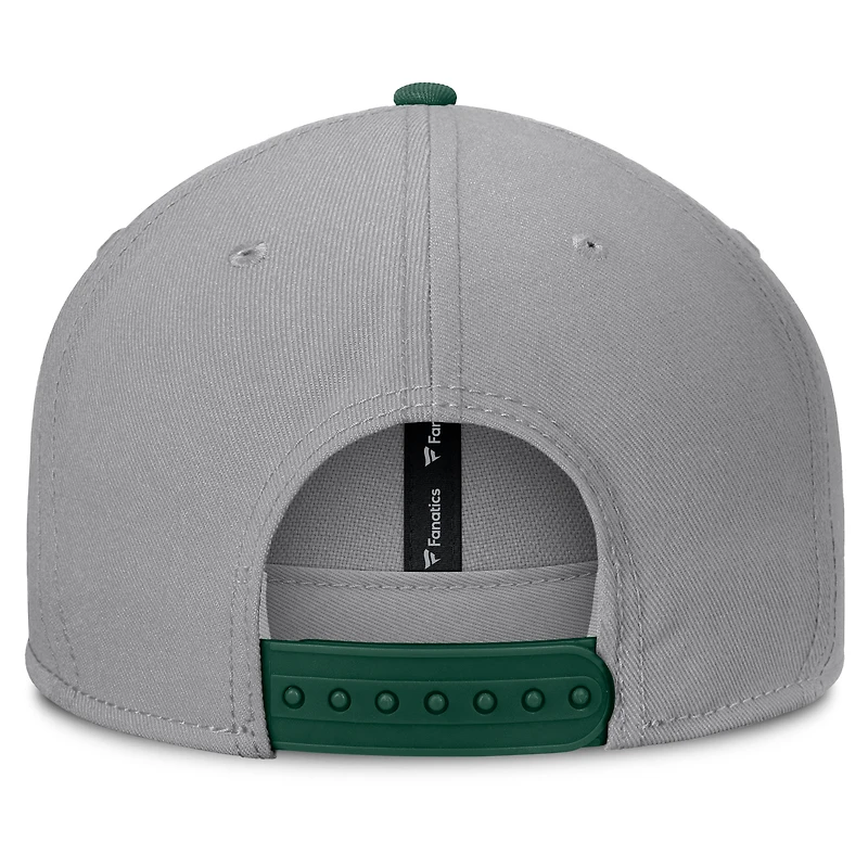 Men's Fanatics Gray Athletics Punchout Snapback Hat
