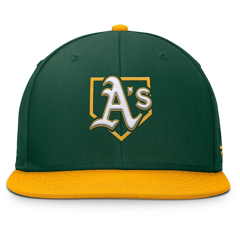 Men's Fanatics Green/Gold Athletics Batter's Box Snapback Hat
