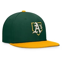 Casquette snapback Fanatics verte et or pour homme, modèle Batter's Box Athletics