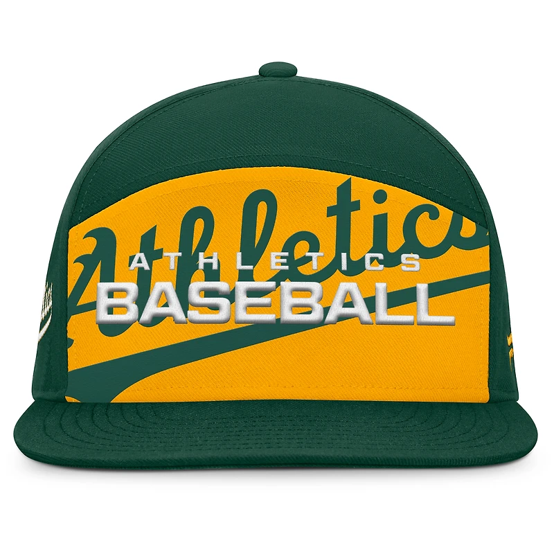Men's Fanatics Green/Gold Athletics Clubhouse Splitter Snapback Hat