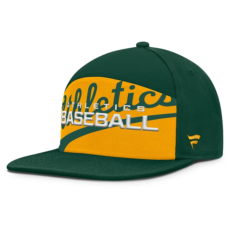 Men's Fanatics Green/Gold Athletics Clubhouse Splitter Snapback Hat