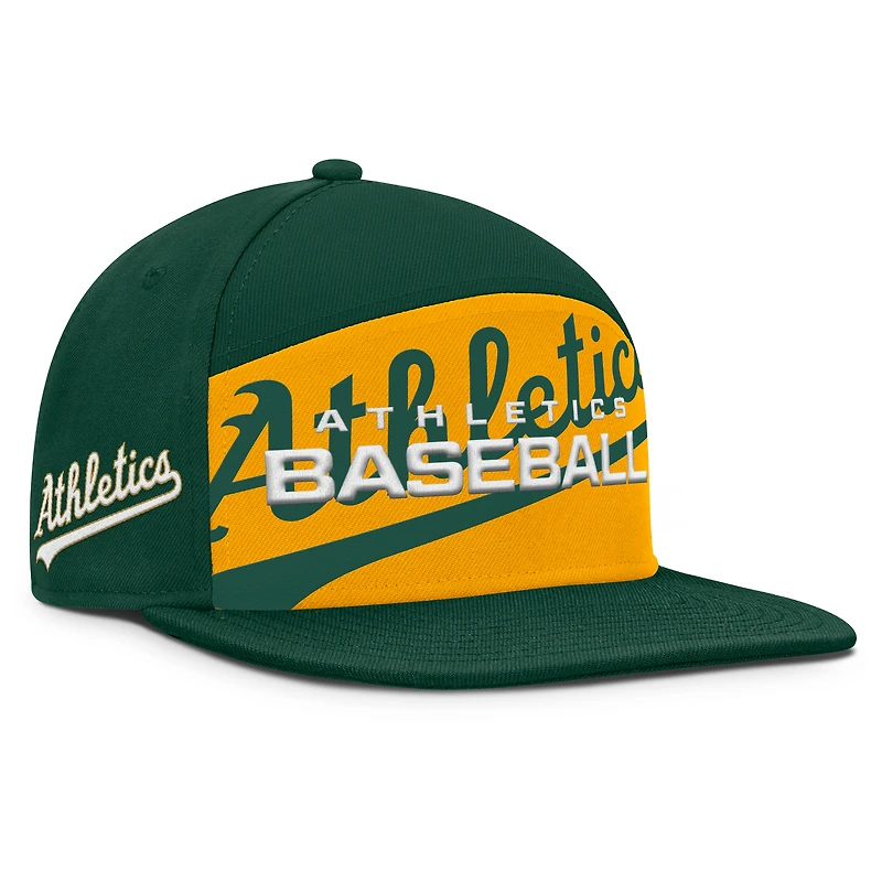 Casquette Snapback Fanatics Athletics Clubhouse Splitter pour homme, vert/or
