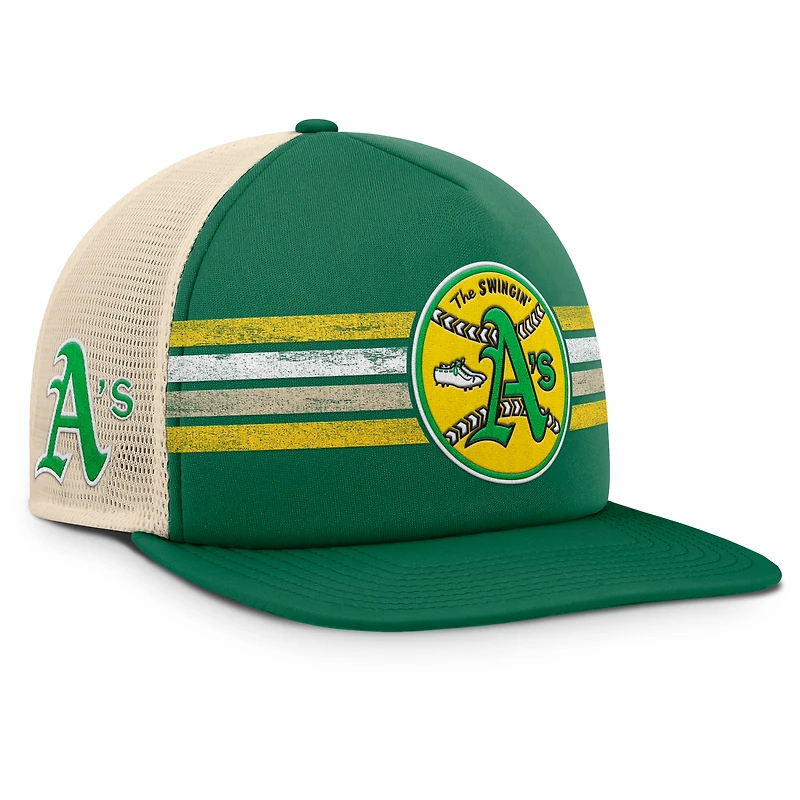 Casquette snapback Powers de la collection Cooperstown Athletics pour homme, verte et naturelle