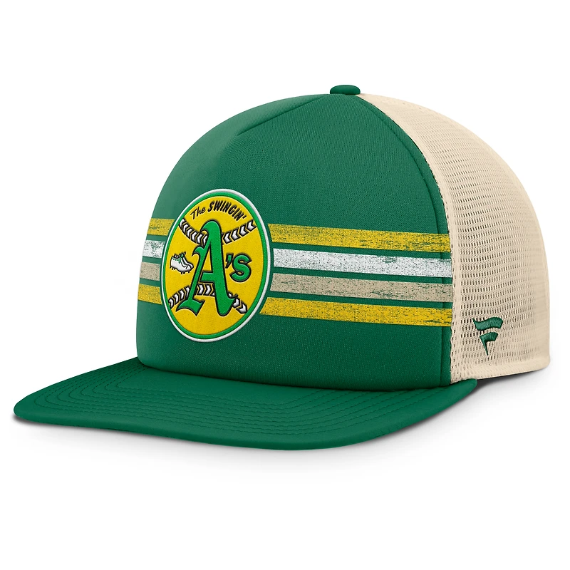 Men's Fanatics Green/Natural Athletics Cooperstown Collection Powers Snapback Hat