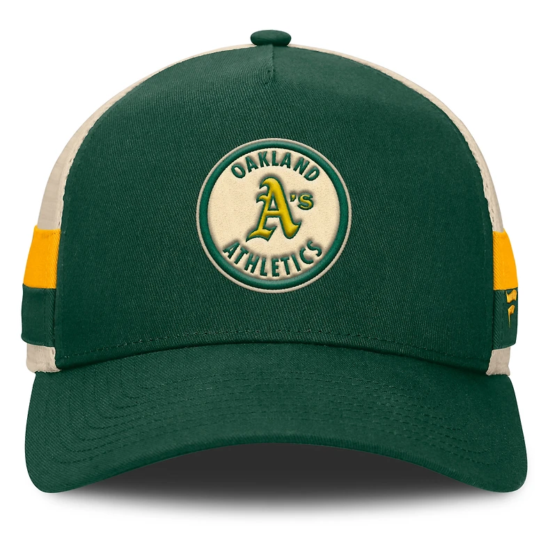Men's Fanatics Green/Natural Athletics Inherited Side Stripe Trucker Adjustable Hat