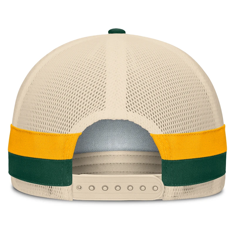 Men's Fanatics Green/Natural Athletics Inherited Side Stripe Trucker Adjustable Hat