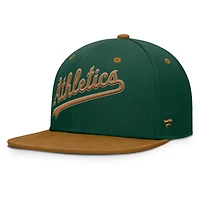 Men's Fanatics Green/Tan Athletics Splinter Fitted Hat