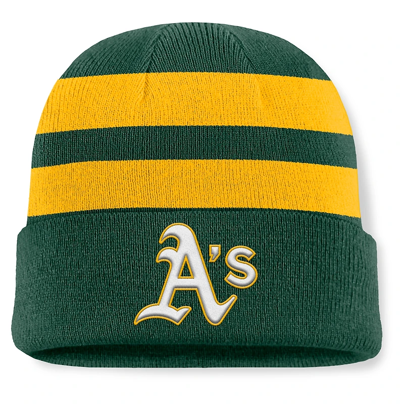 Men's Fanatics Green Athletics Baseline Cuffed Knit Hat