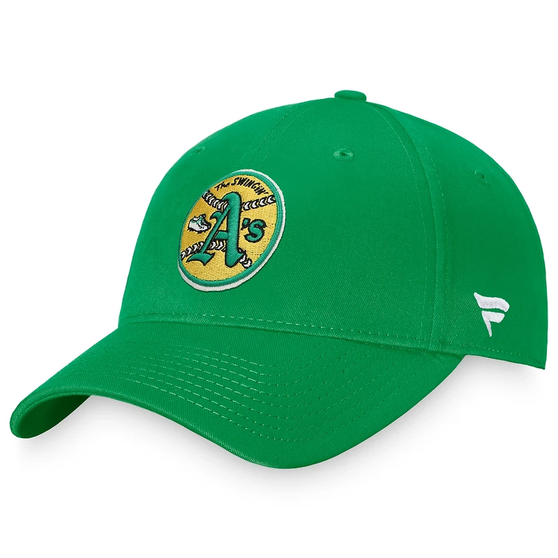 Men's Fanatics Green Athletics Cooperstown Collection Core Adjustable Hat